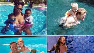 Celebrity Family Pool Fun -- Makin' A Splash!