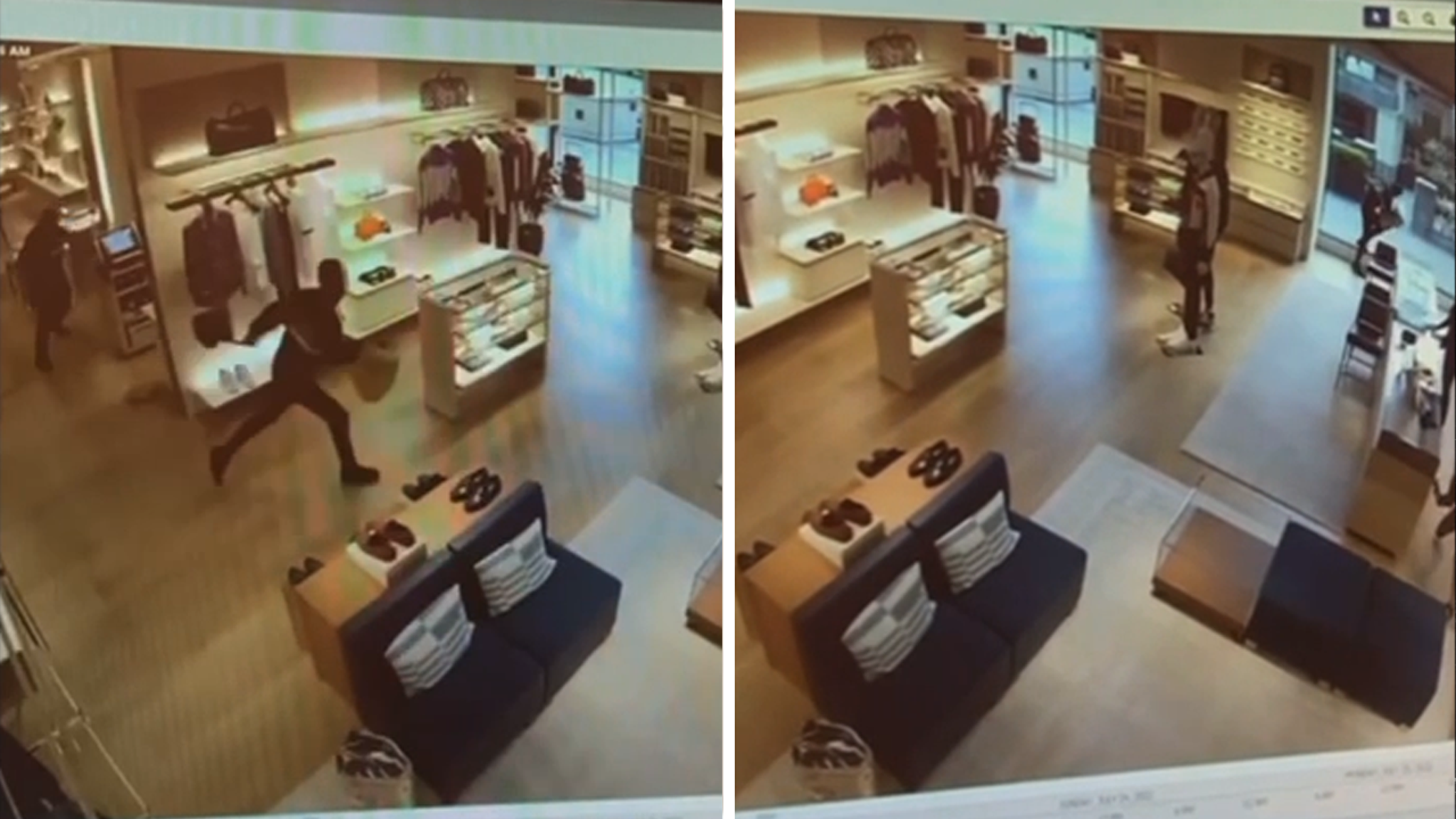 Allegedly stolen car smashes into Louis Vuitton store