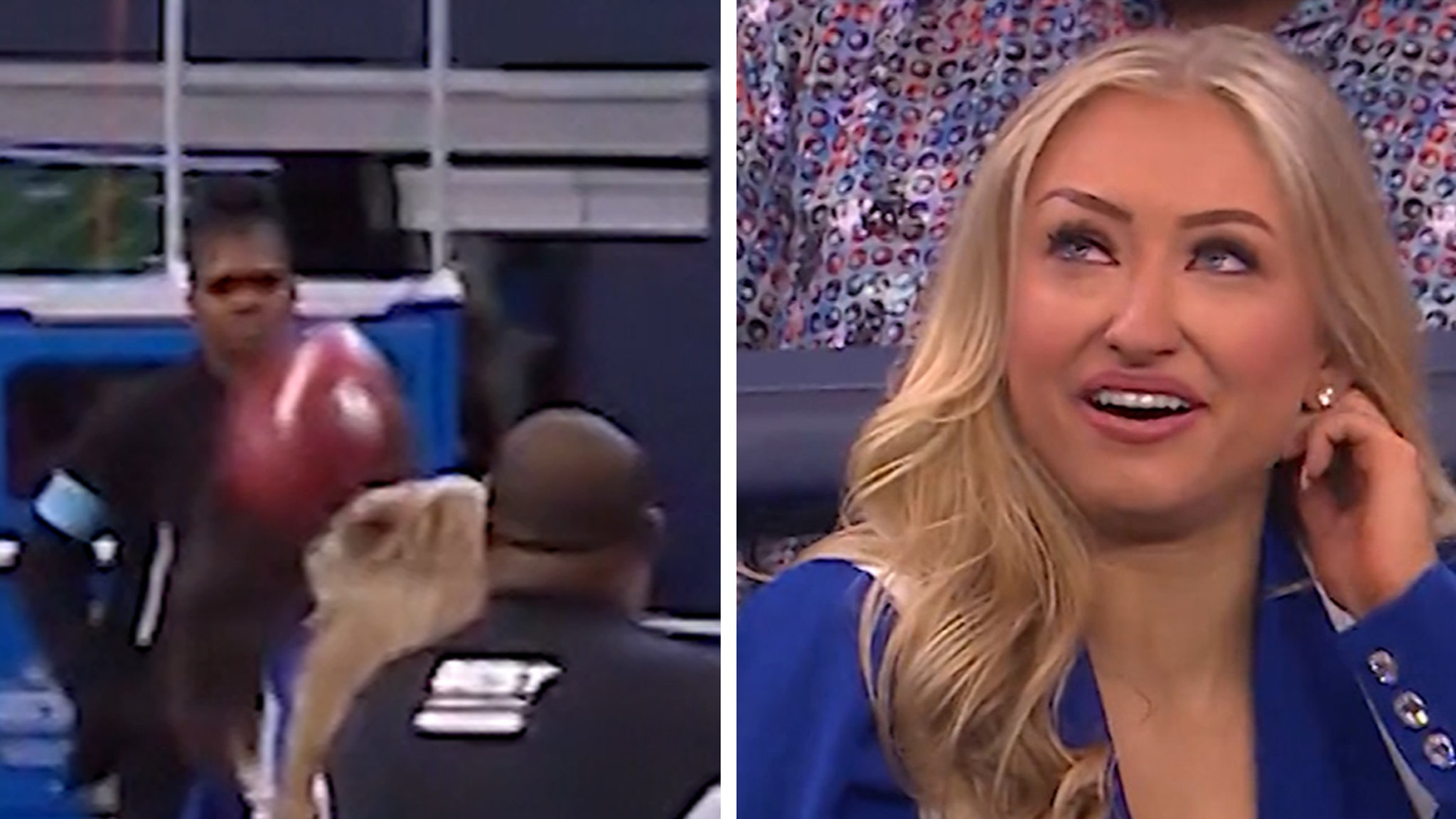 Cowboys Cheerleader Takes Football to the Head During Final Game of Season