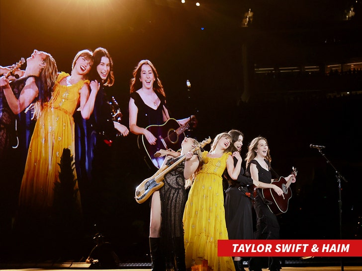 taylor swift and haim performing getty 1