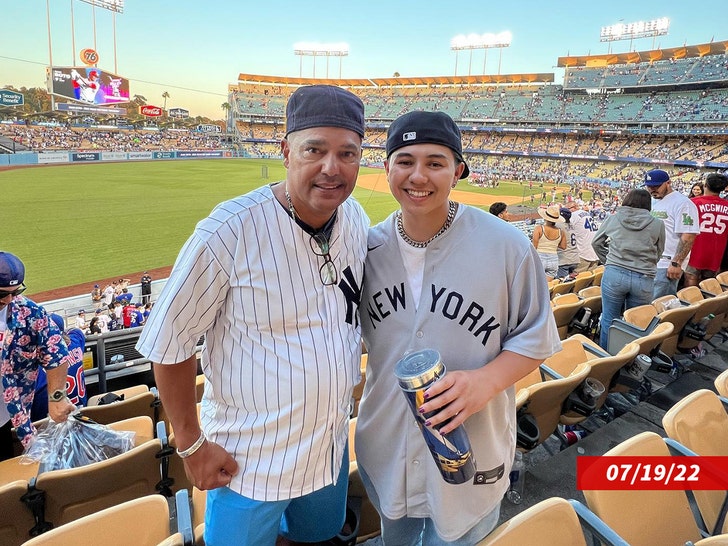 Nick Turturro at yankees game with son