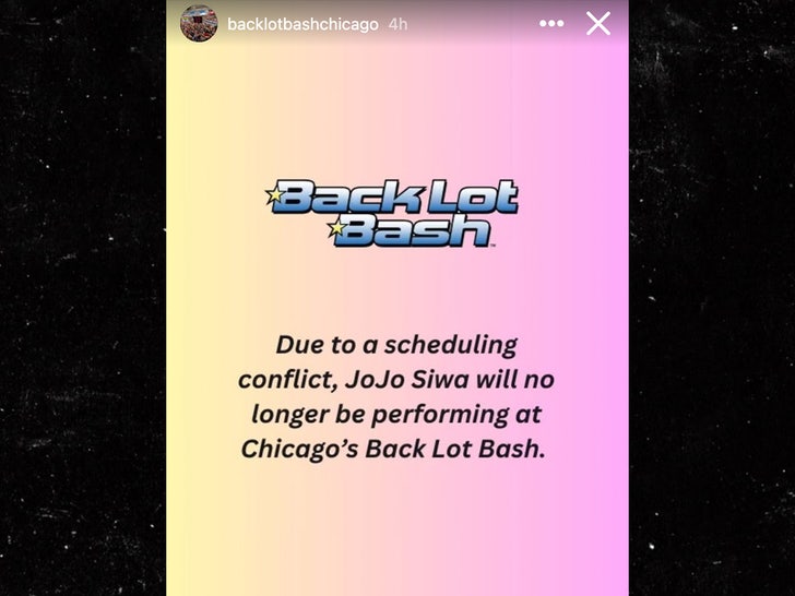 Backlot Bash Pride JoJo Siwa cancelado sub Instagram