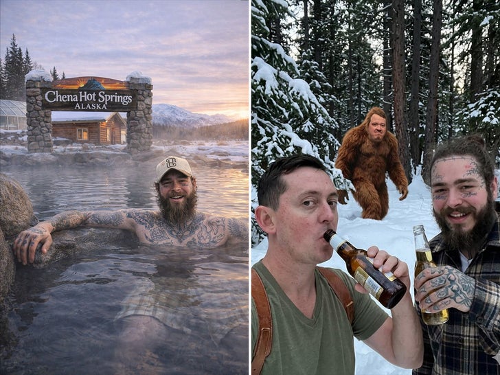 Post Malone treft Alaska - AI-foto's