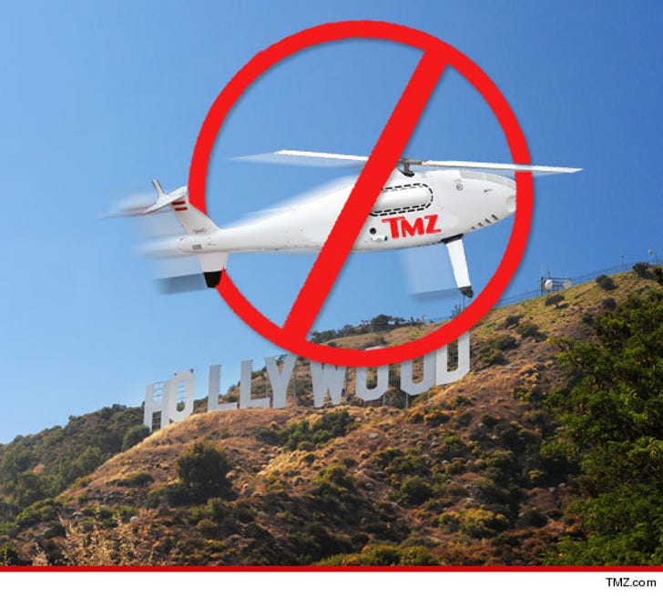 TMZ -- We're NOT Keeping Up with the DRONESES :: 1127-faa-drone-article-hollywood-sign-3