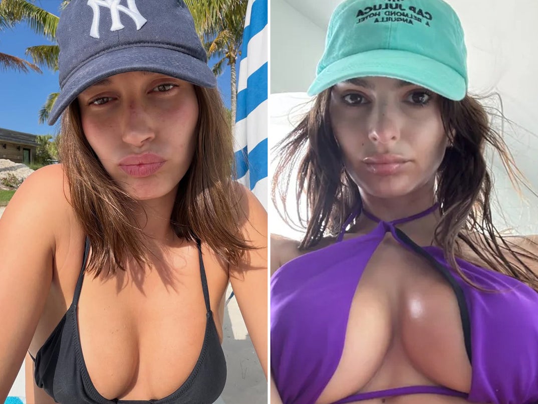 Hailey Bieber vs. Emily Ratajkowski -- Caps 'N 'Kinis Edition