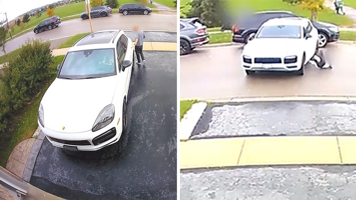 Woman Steals Porsche on Camera, Brazenly Runs Over Owner in His Driveway