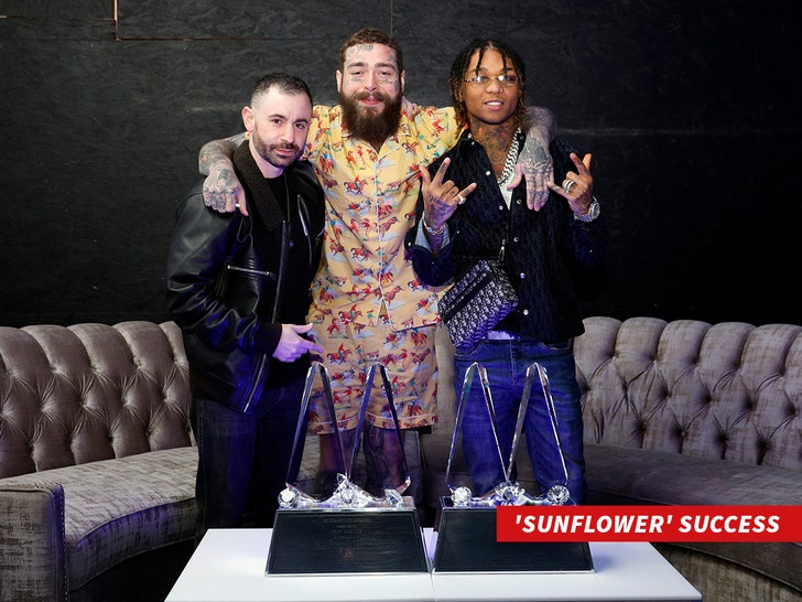 Post Malone and Swae Lee Celebrate 'Sunflower' Success
