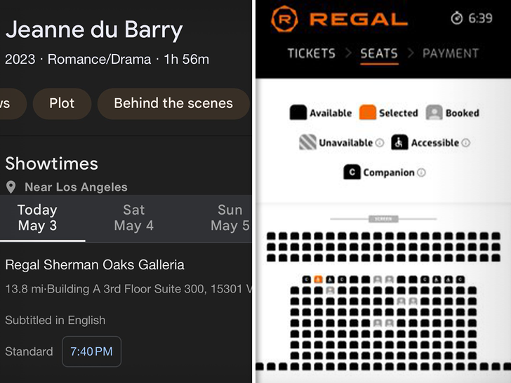 Jeanne du Barry movie in theater tickets