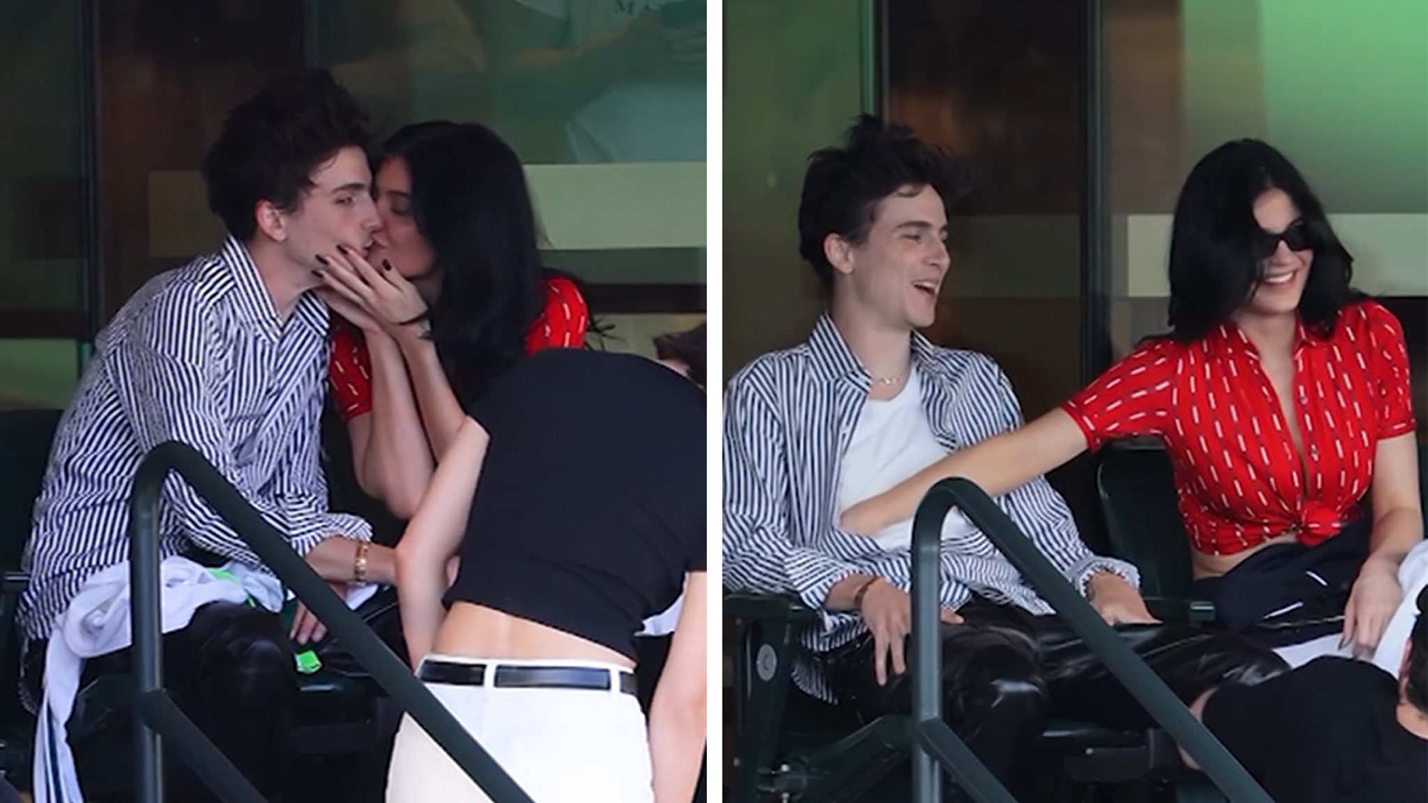 Timothée Chalamet & Kylie Jenner Attend Tennis Match in California