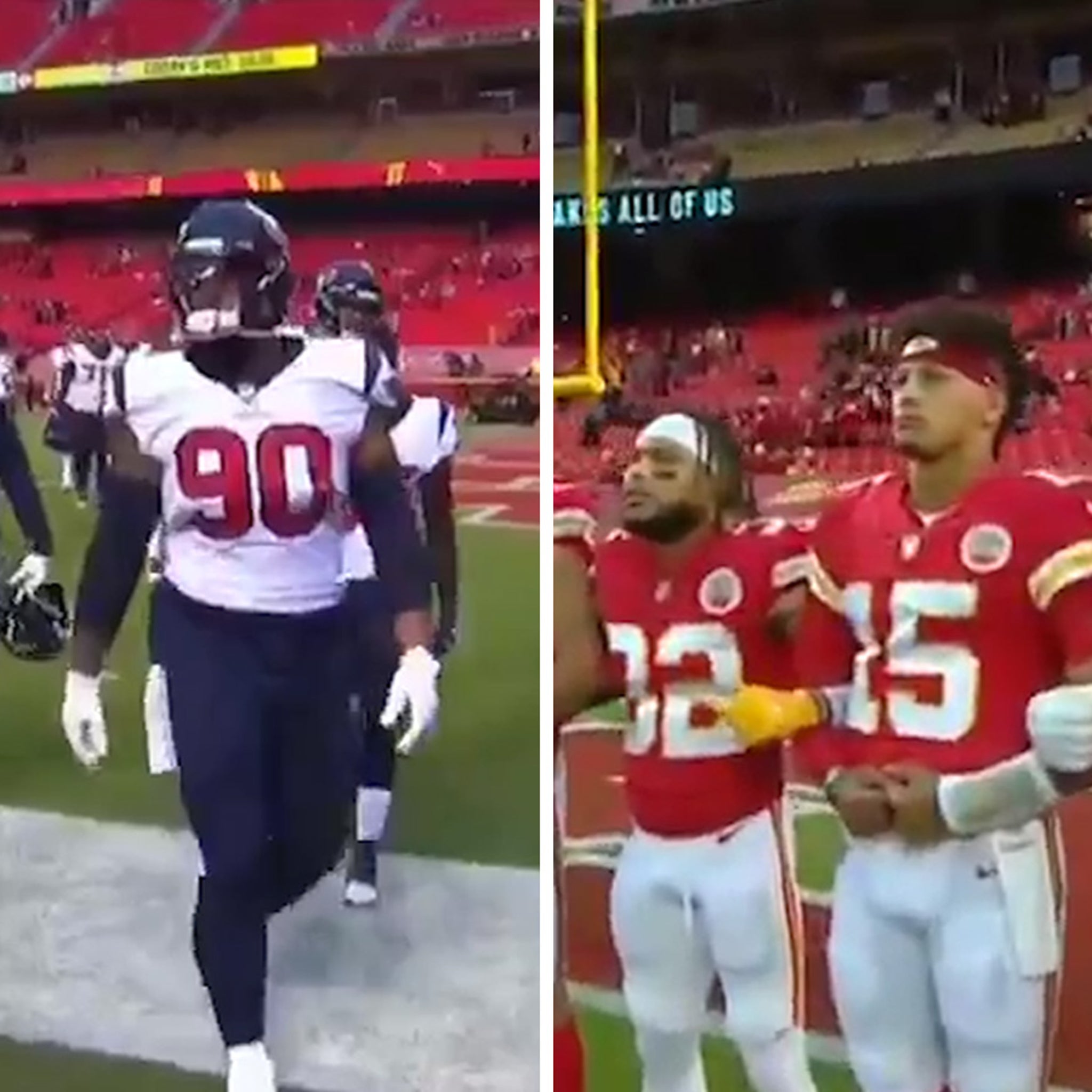 Houston Texans Leave Field For National Anthems, Chiefs Link Arms