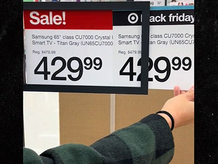 Target Roasted for Black Friday Signage Covering Exact Same Prices