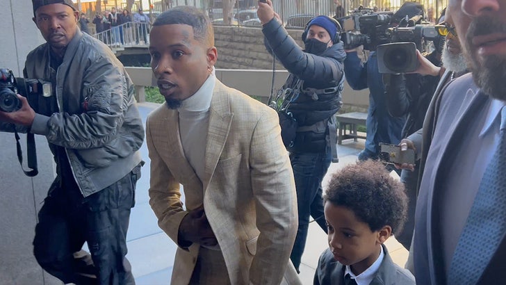 Tory Lanez Arrives at Court for Meg Thee Stallion Shooting Trial Without Son
