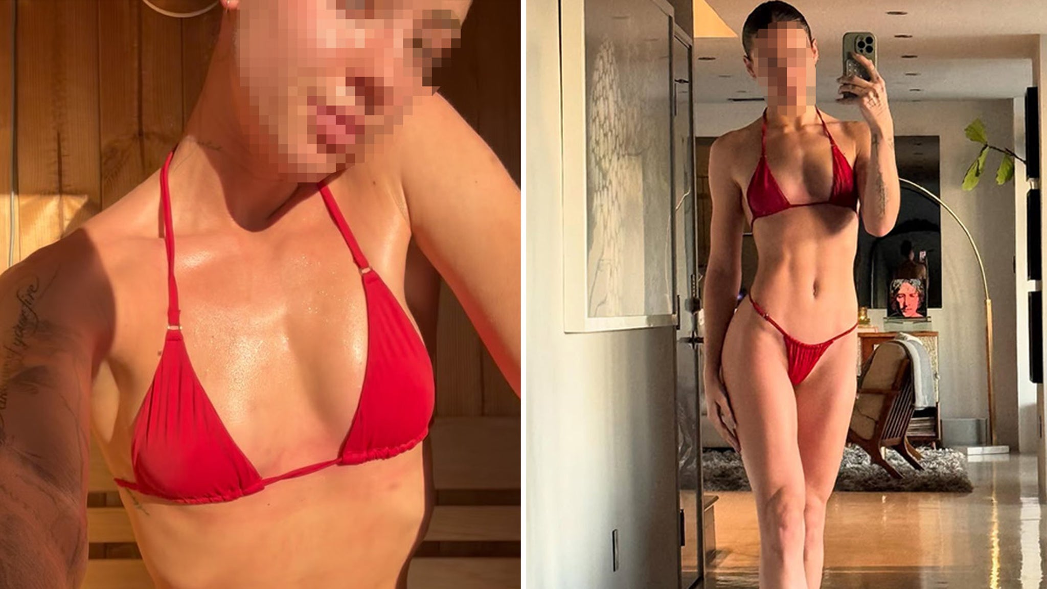 Guess the Sexy Sauna Star in This Red-Hot Bikini! Guess the Sexy Sauna Star in This Red-Hot Bikini!