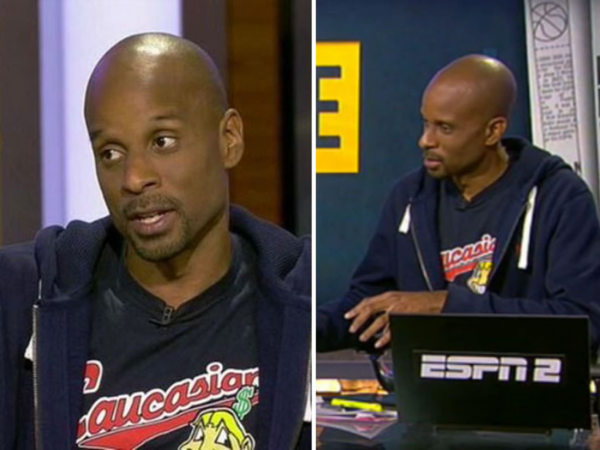 Bomani Jones Wore a Caucasians Shirt That Skewers the Cleveland Indians  on ESPN