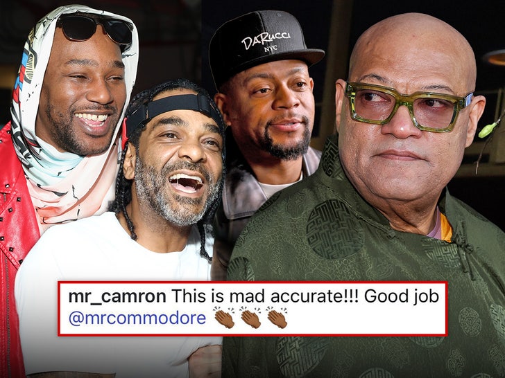 Cam’ron, Jim Jones and Mr. Commodore Laurence Fishburne main getty composite