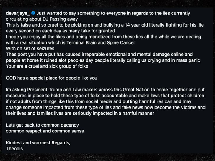 devarjaye daniel not dead legenda insta