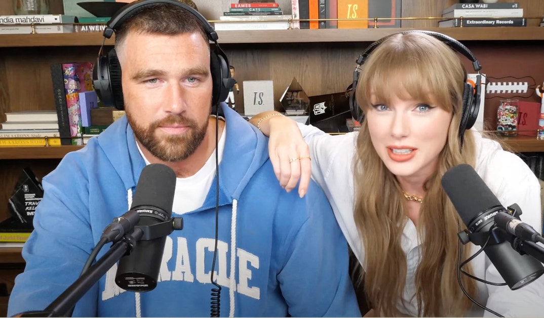 Taylor Swift Travis Kelce Handsy New Heights Podcast 15