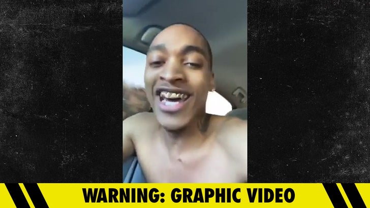 A man running from cops was gunned down by police after bailing from a car ... and the officer-involved shooting was captured on the dude's live stream.