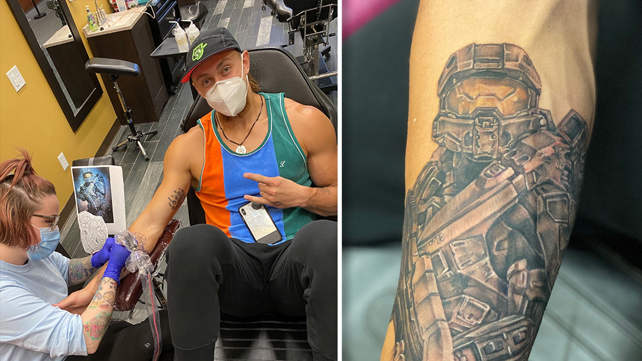 NFL's George Kittle Gets Massive Master Chief Tat, Halo Fan For Life!