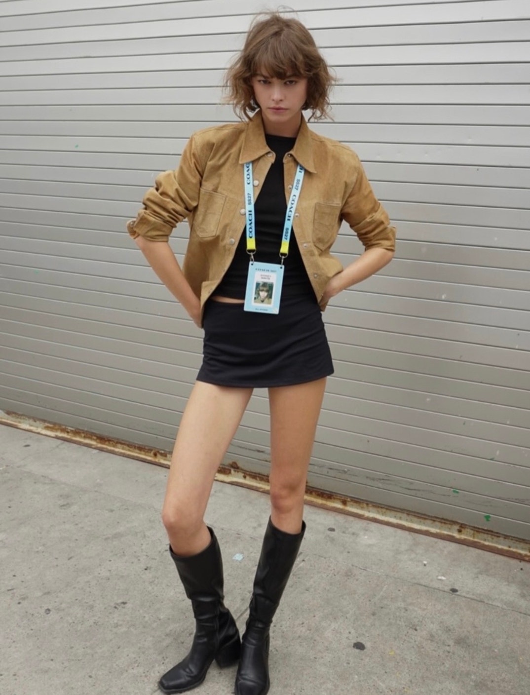 The Lions Sydney Waits hung backstage before taking the runway during Coach's NYFW Spring/Summer 2027 show on September 9.