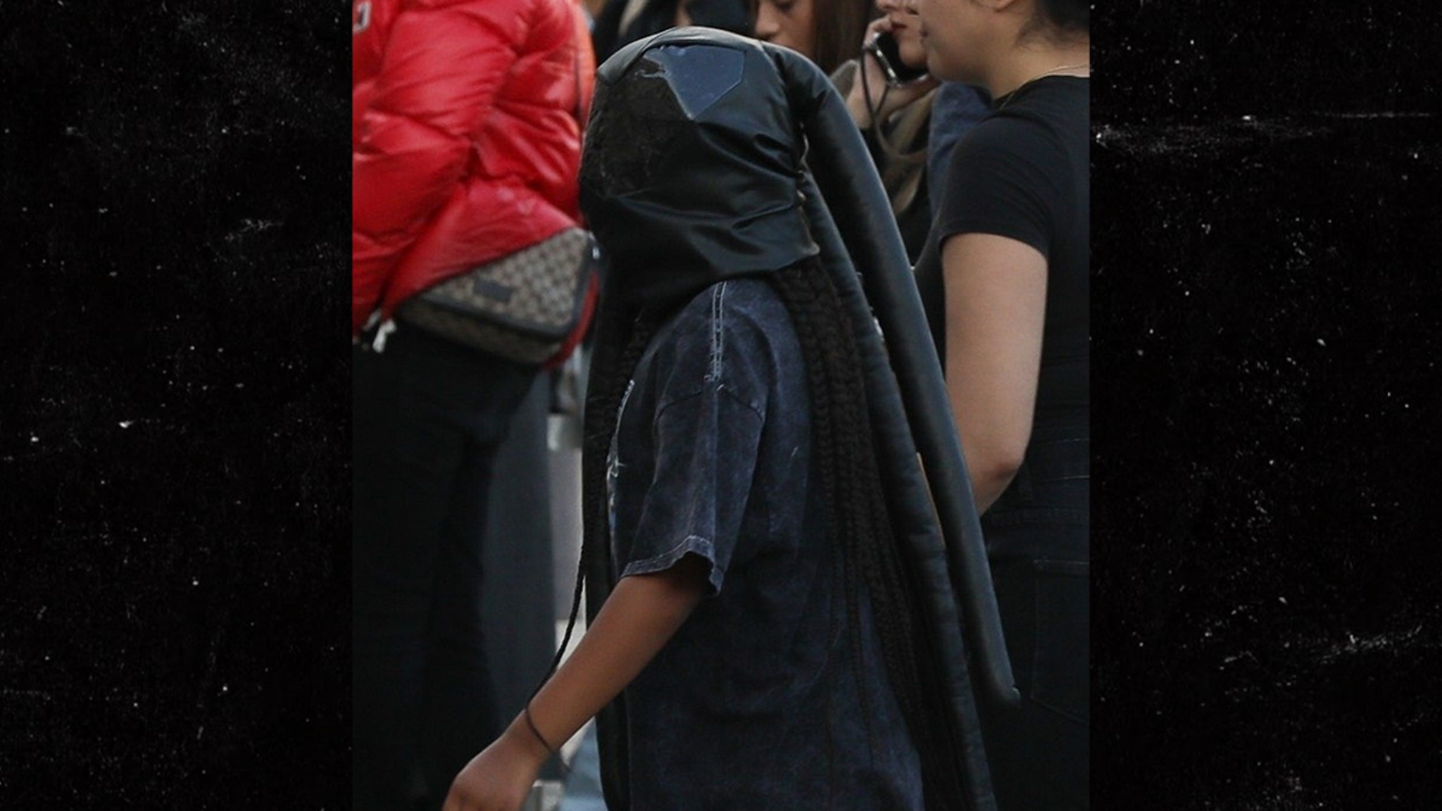 North West Wears Full Leather Face Mask in Paris During Fashion Week - TMZ
