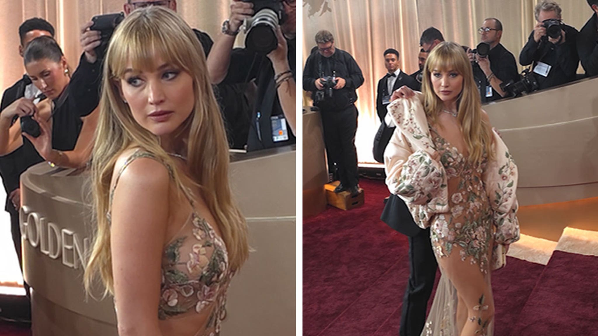 Jennifer Lawrence Stuns in Naked Dress at 83rd Golden Globe Awards Jennifer Lawrence Stuns in Naked Dress at 83rd Golden Globe Awards