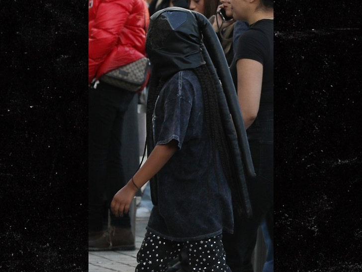 North West Wears Full Leather Face Mask in Paris During Fashion Week