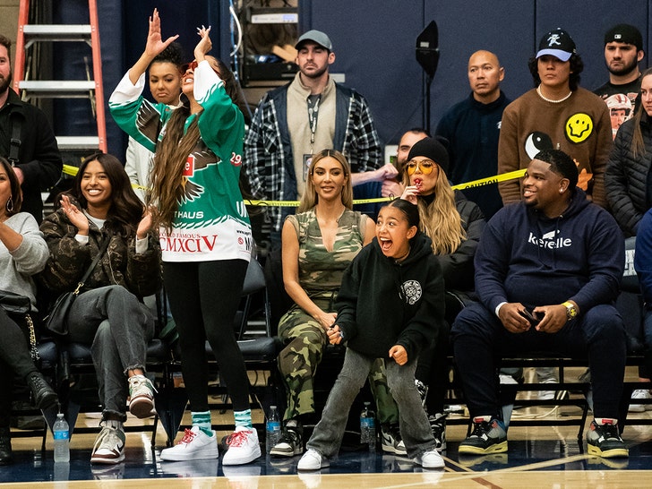 kim kardashian at bronny james game getty 2