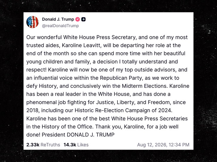 donald trump and karoline leavitt truth