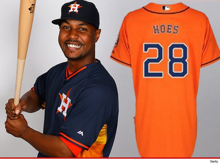LJ Hoes Jersey 2015 Houston Astros #28 white orange grey shirt