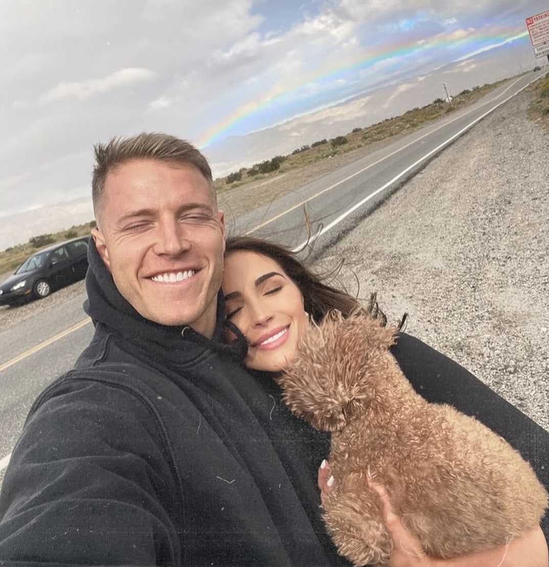 Christian McCaffrey and Olivia Culpo