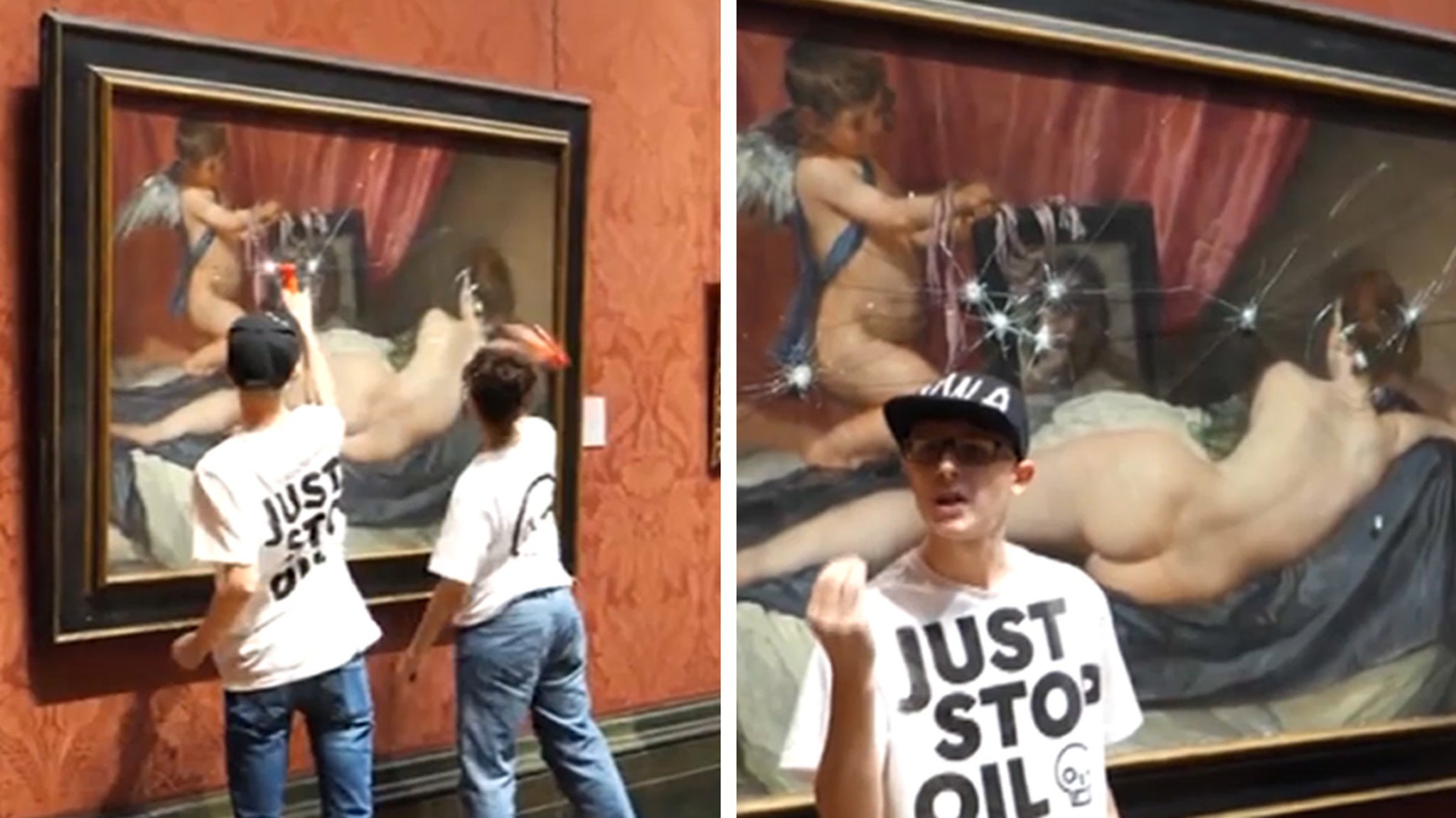 Anti-Oil Protesters Smash Glass Covering Famous Painting in London