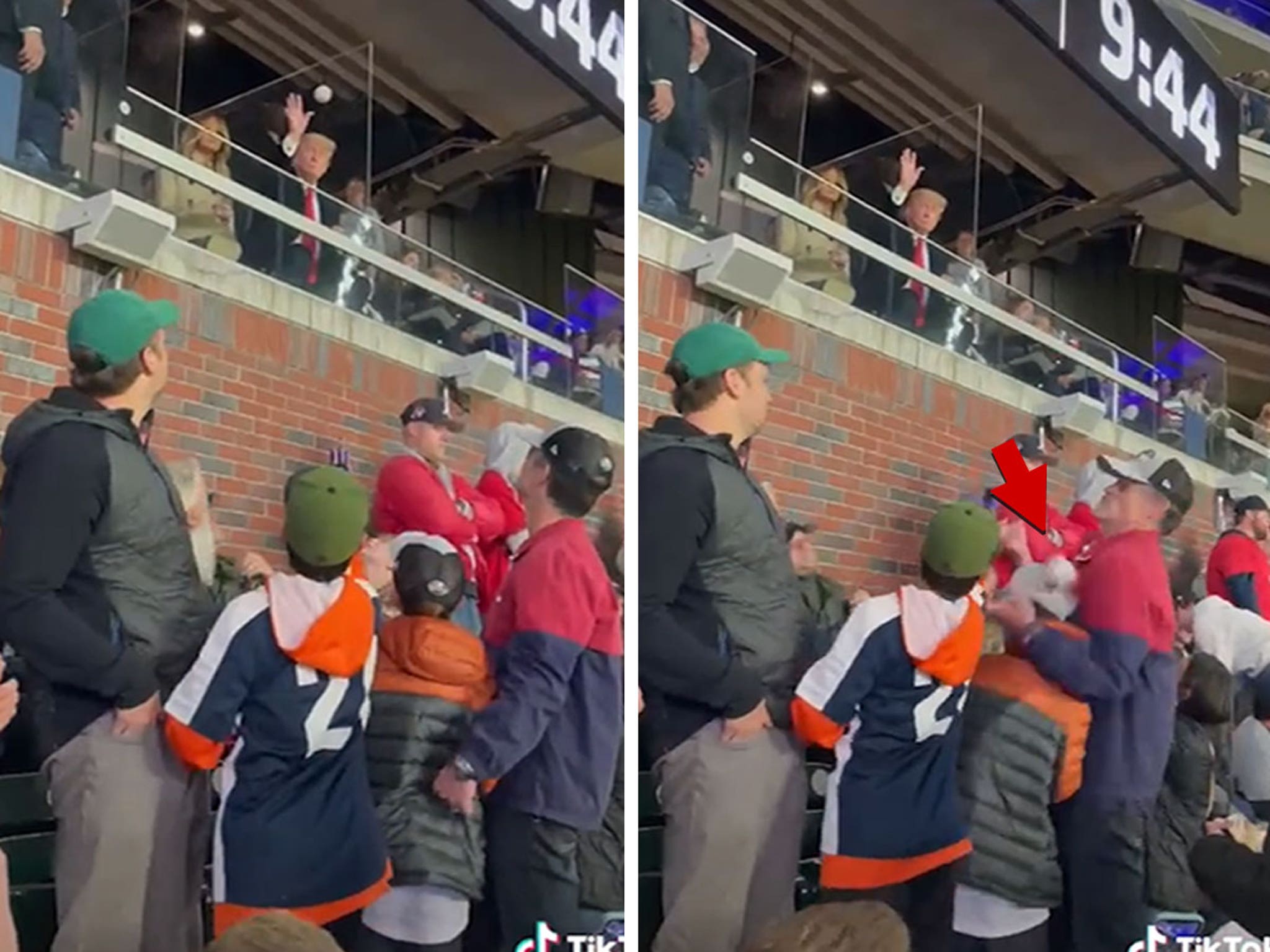 VIDEO: Trump Accidentally Hits Kid on Head With Baseball at World Series