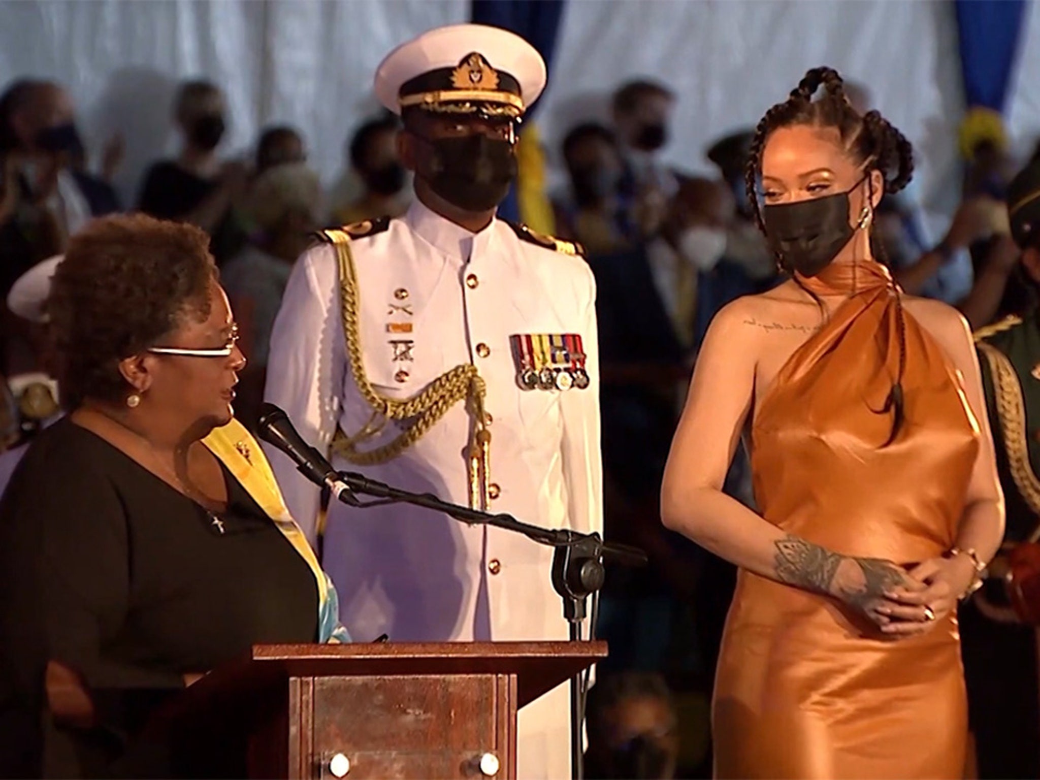 Rihanna and Prince Charles the Night Barbados Celebrates Becoming