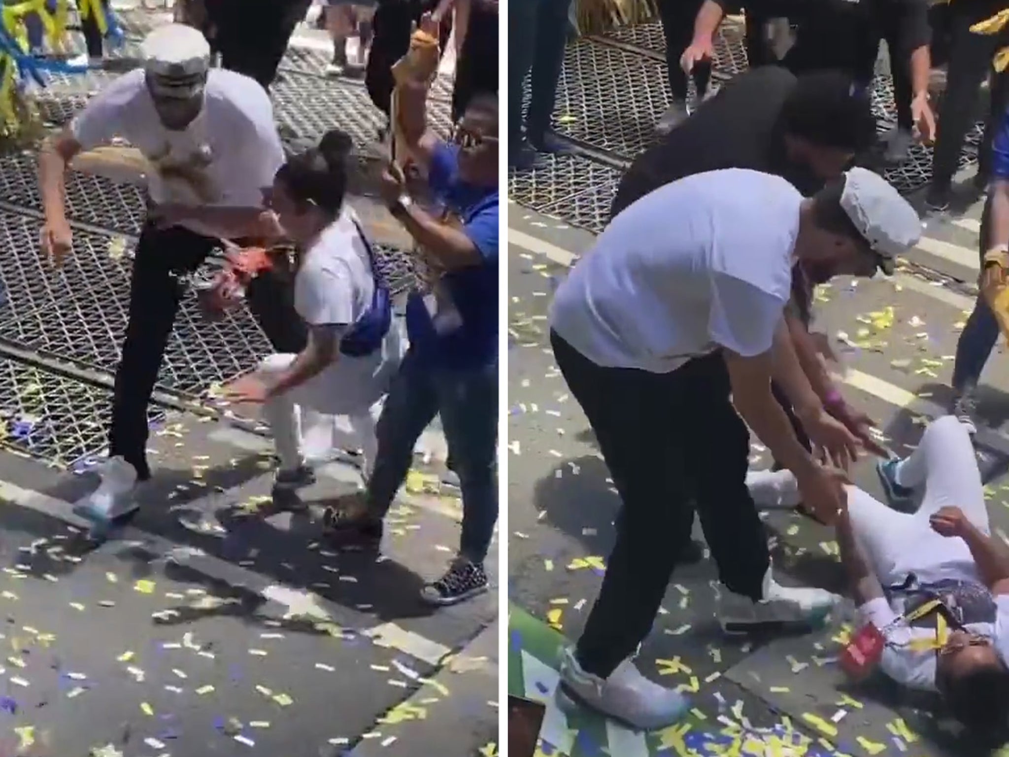 Klay Thompson lost his ring, danced, and ran over a fan at Warriors parade  