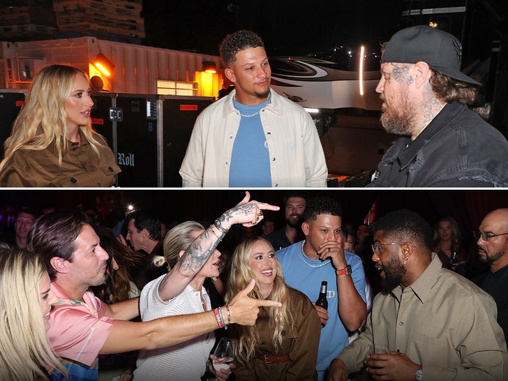 Patrick & Brittany Mahomes Party with Friends at Amex x CARBONE BEACH 2025