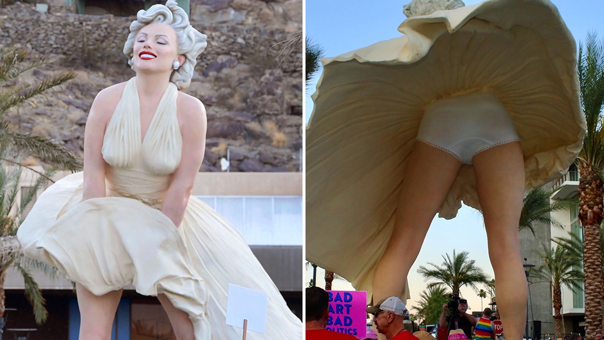 Despite widespread opposition, 'sexist' Marilyn Monroe statue installed  next to Palm Springs Art Museum