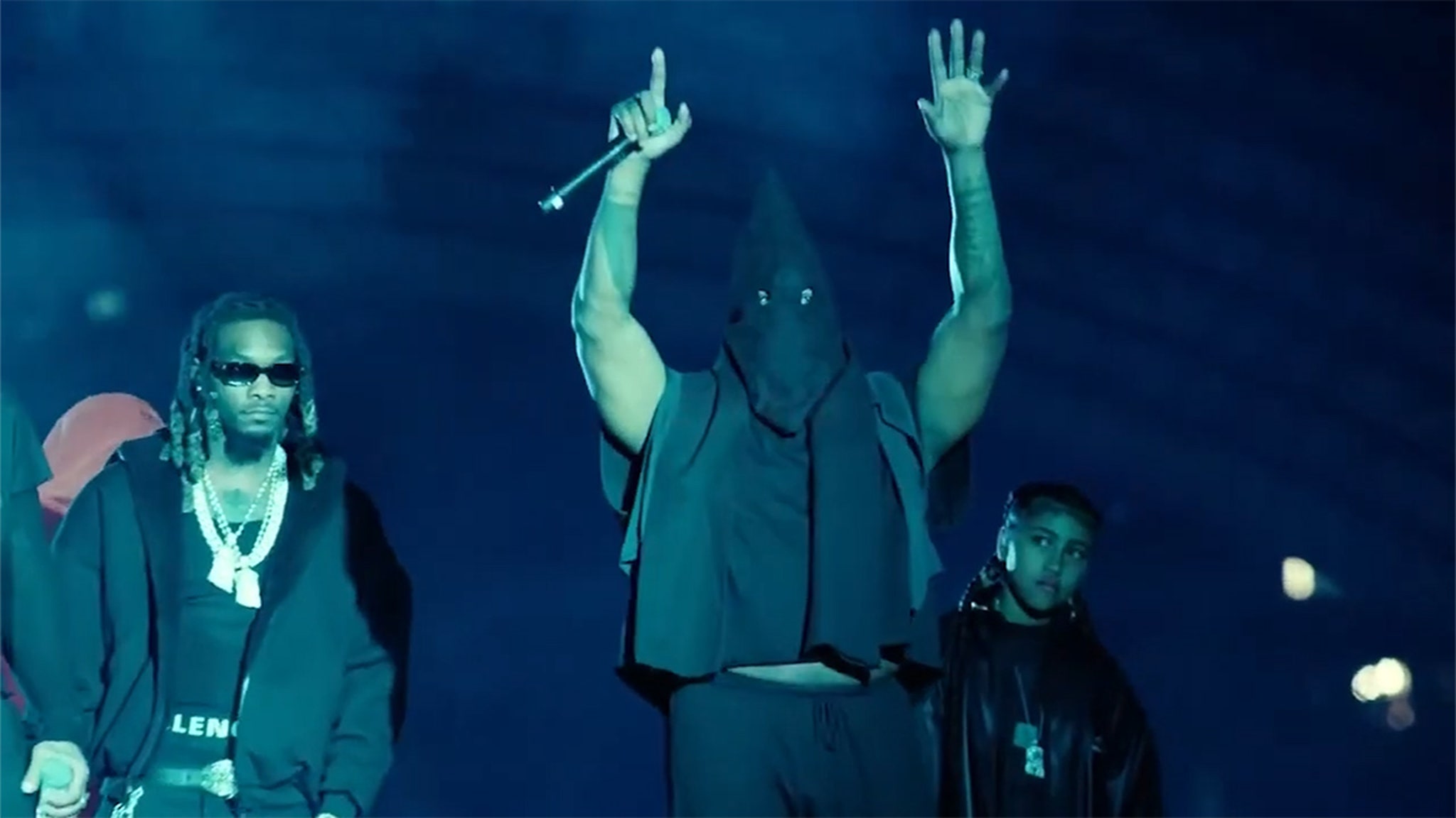 kanye-west-wears-kkk-style-black-hood-at-vultures-album-listening-party