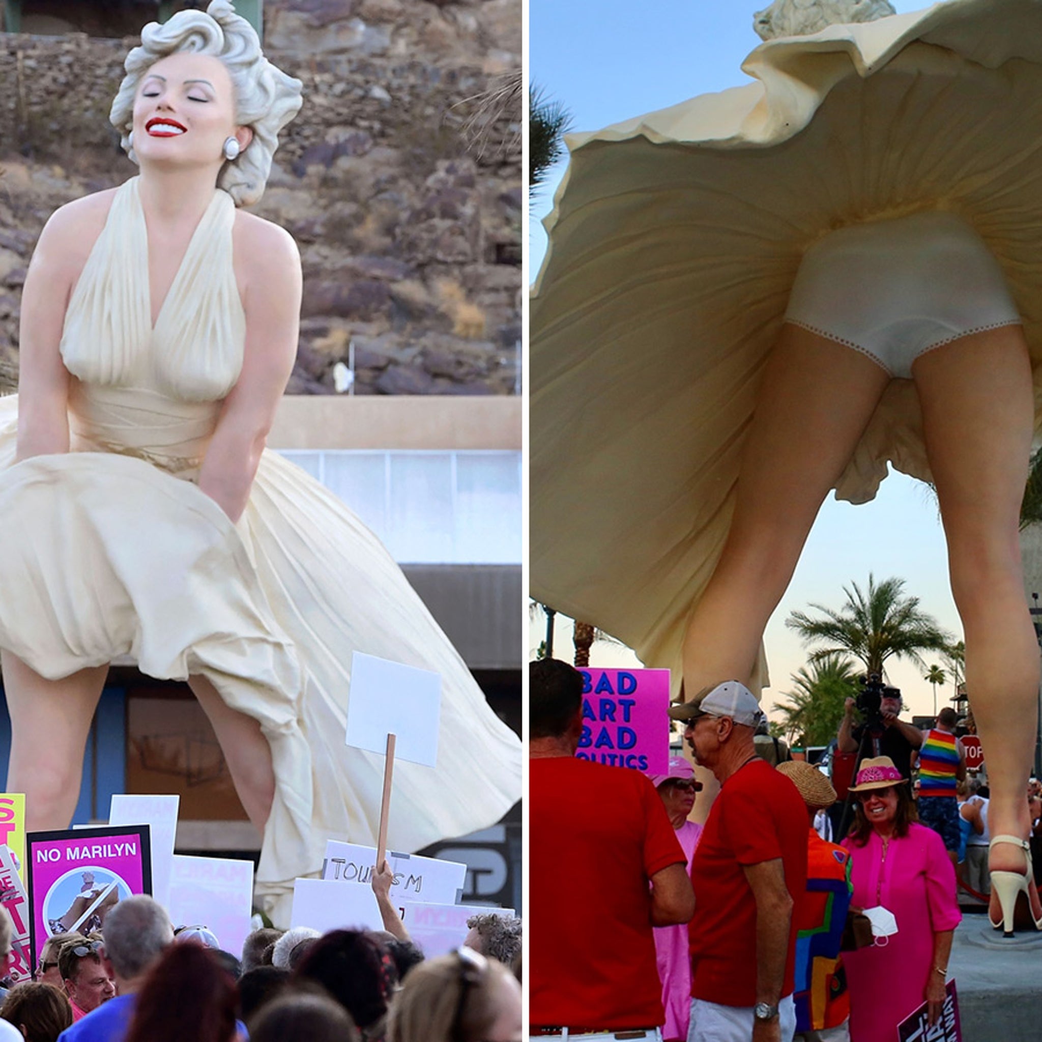 Forever Marilyn Monroe statue installed in Palm Springs amid protest