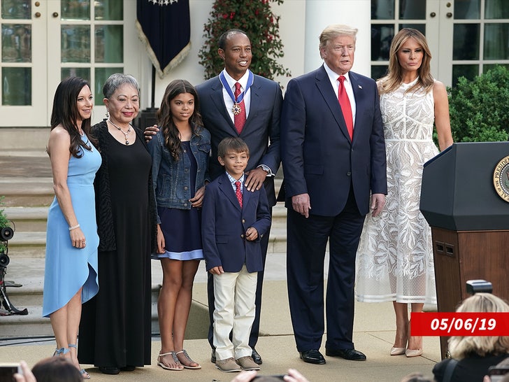 Tiger Woods family Donald Trump Sub Getty Swipe