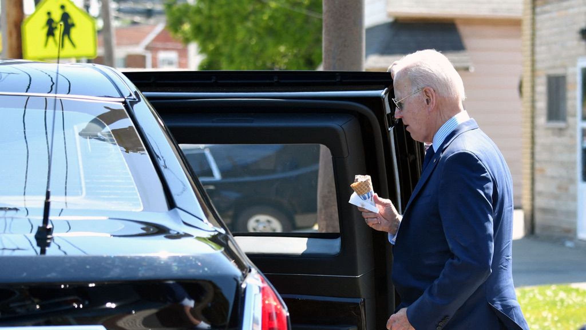 President Joe Biden Eating Ice Cream