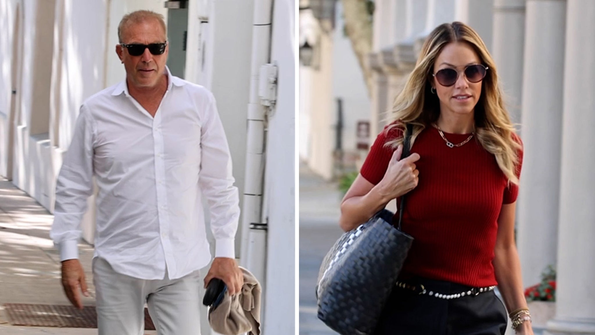 Kevin Costner porte tout blanc pour divorcer de sa déposition avec son ex-femme Christine