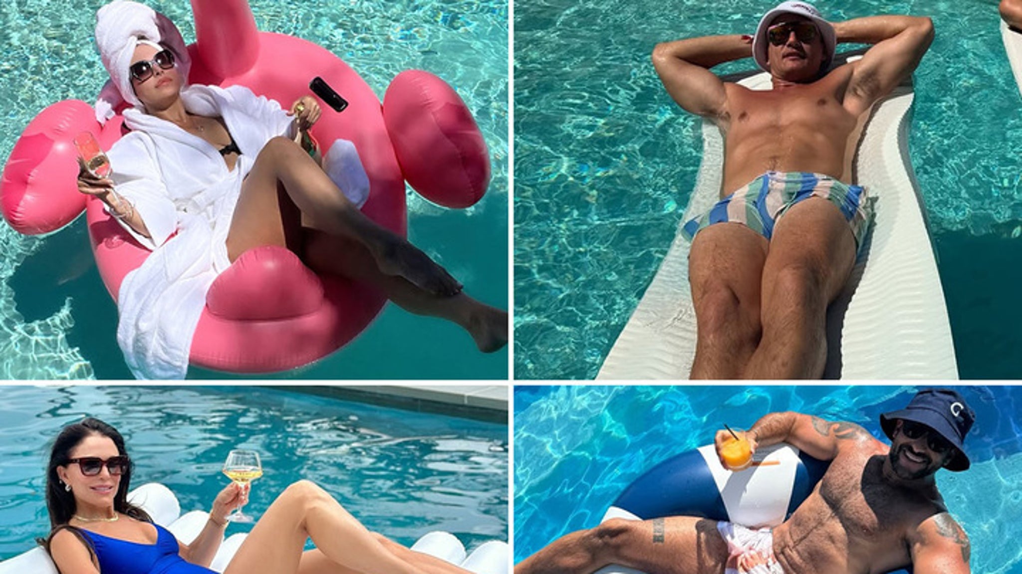 Swimming Pool Stars -- Celebs Floating Away