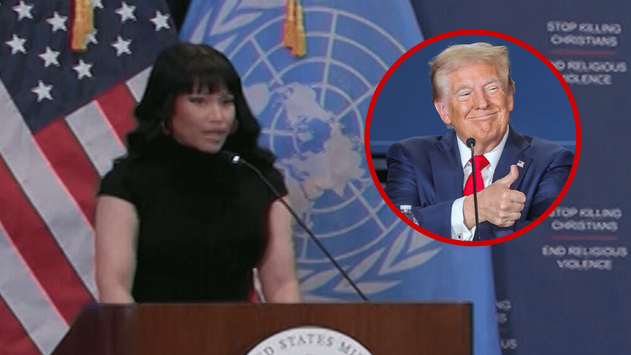 Nicki Minaj Thanks Trump in U.N. Speech But Stresses She’s Not Taking Sides Nicki Minaj Thanks Trump in U.N. Speech But Stresses She’s Not Taking Sides