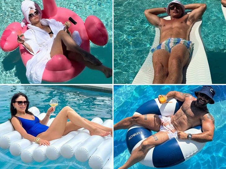 Swimming Pool Stars -- Celebs Floating Away