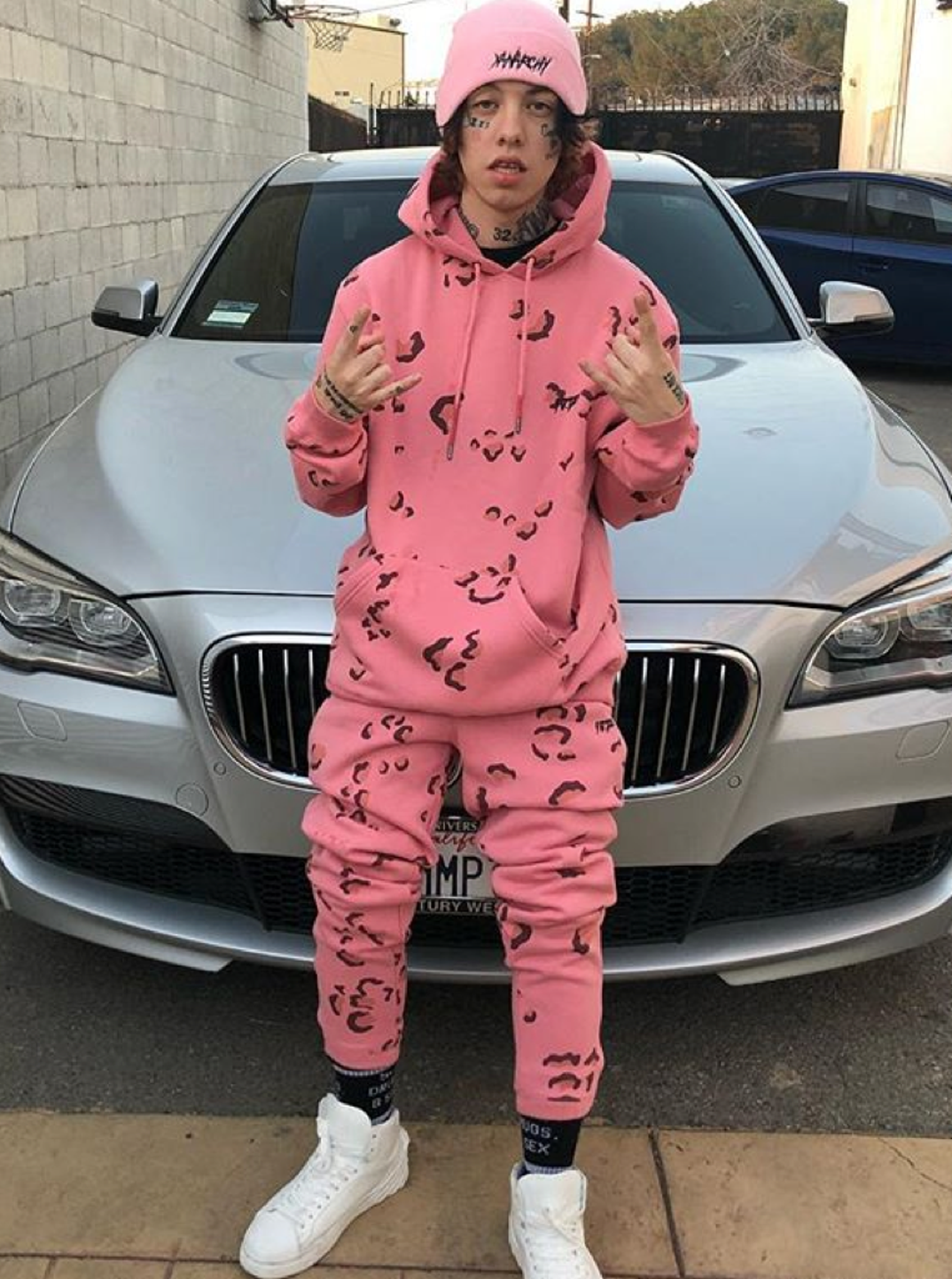 Lil xan pink hoodie on sale