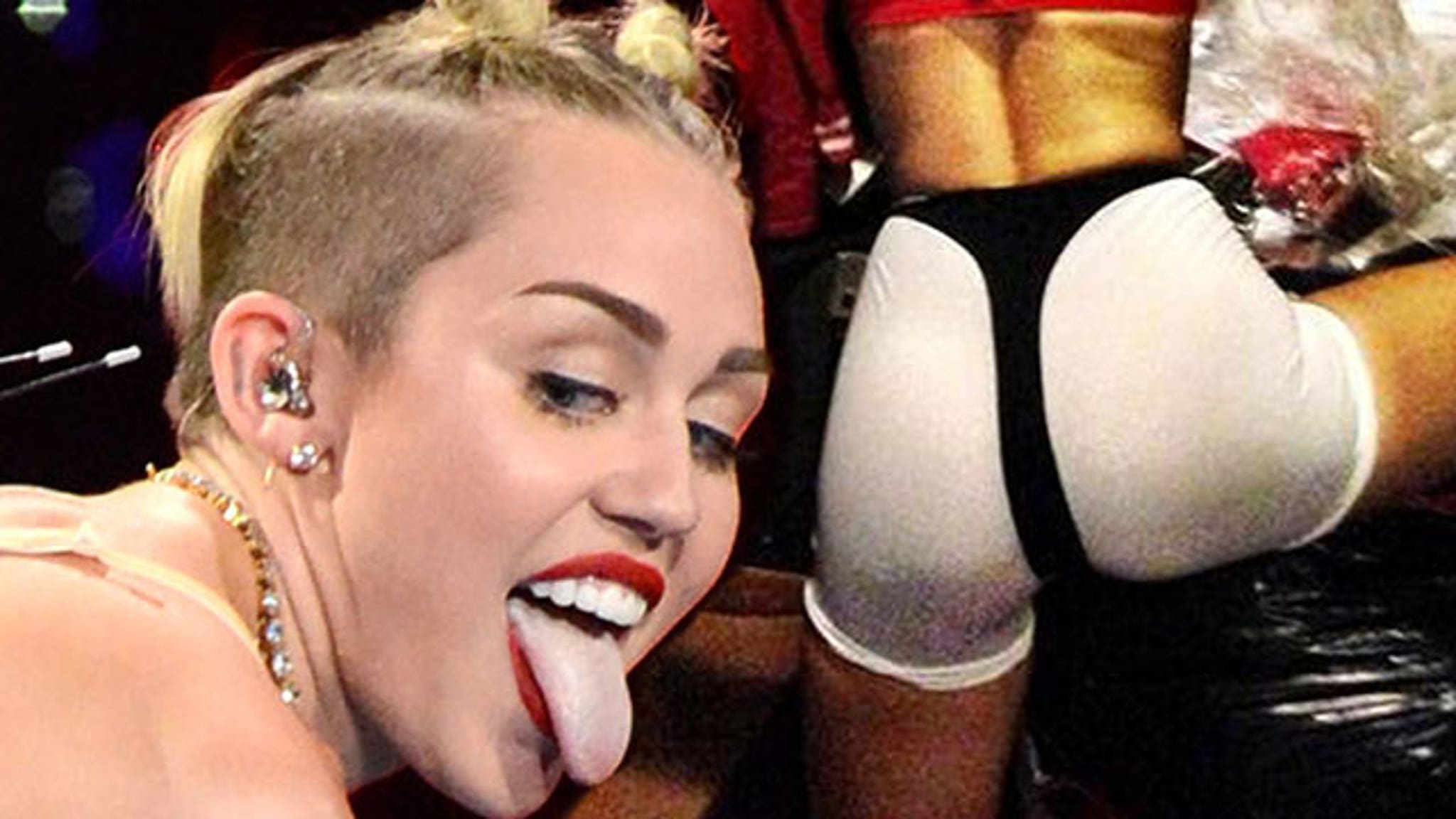 Miley Cyrus tweeted out these photos of her butt in action on the set of he...