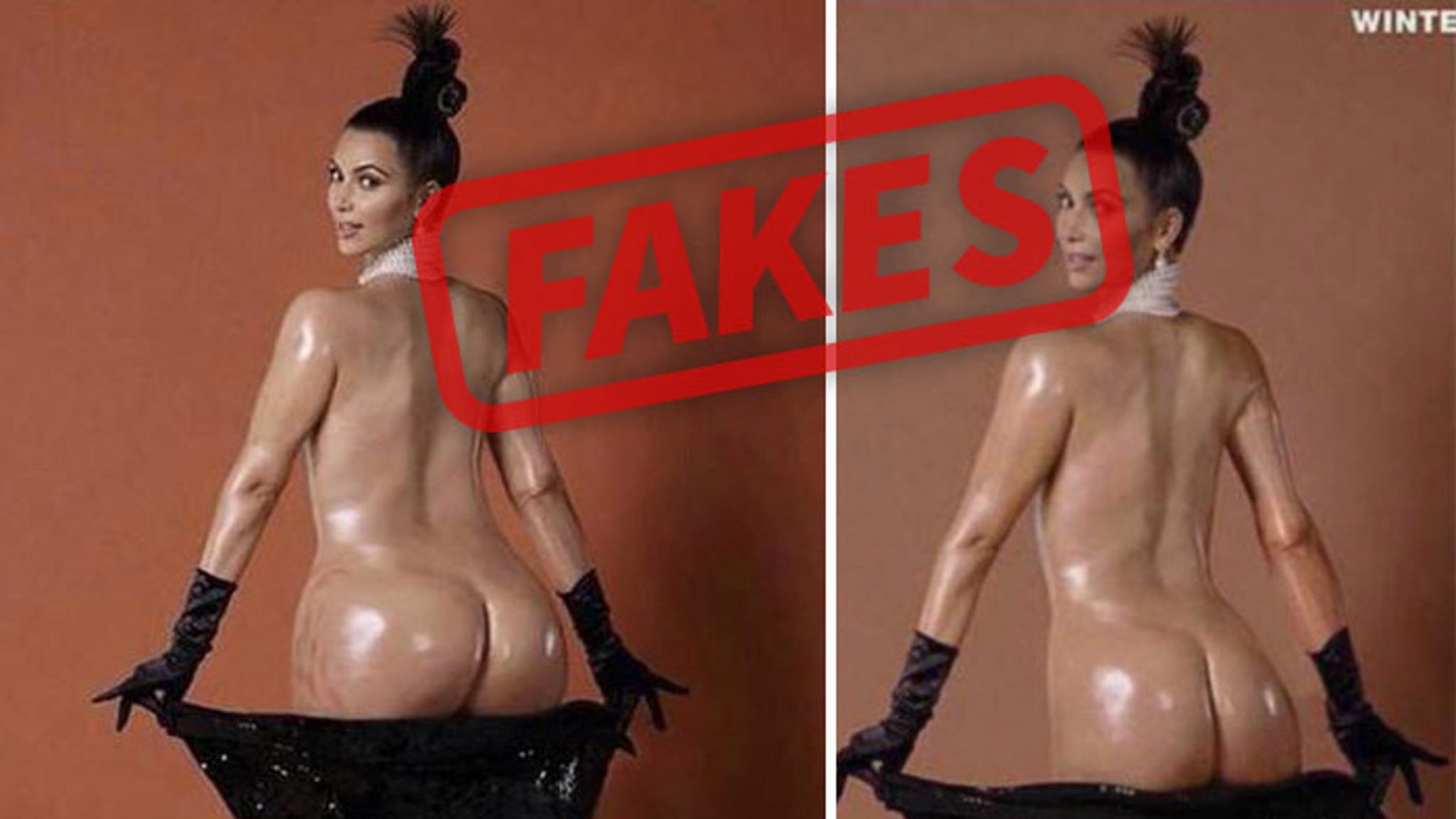 The so-called "untouched" pics of Kim Kardashian'...
