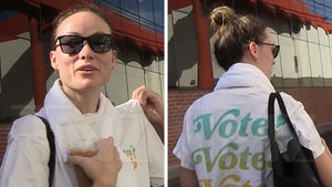 Olivia Wilde Won't Talk About Harry Styles Salad Dressing, Urges People To Vote