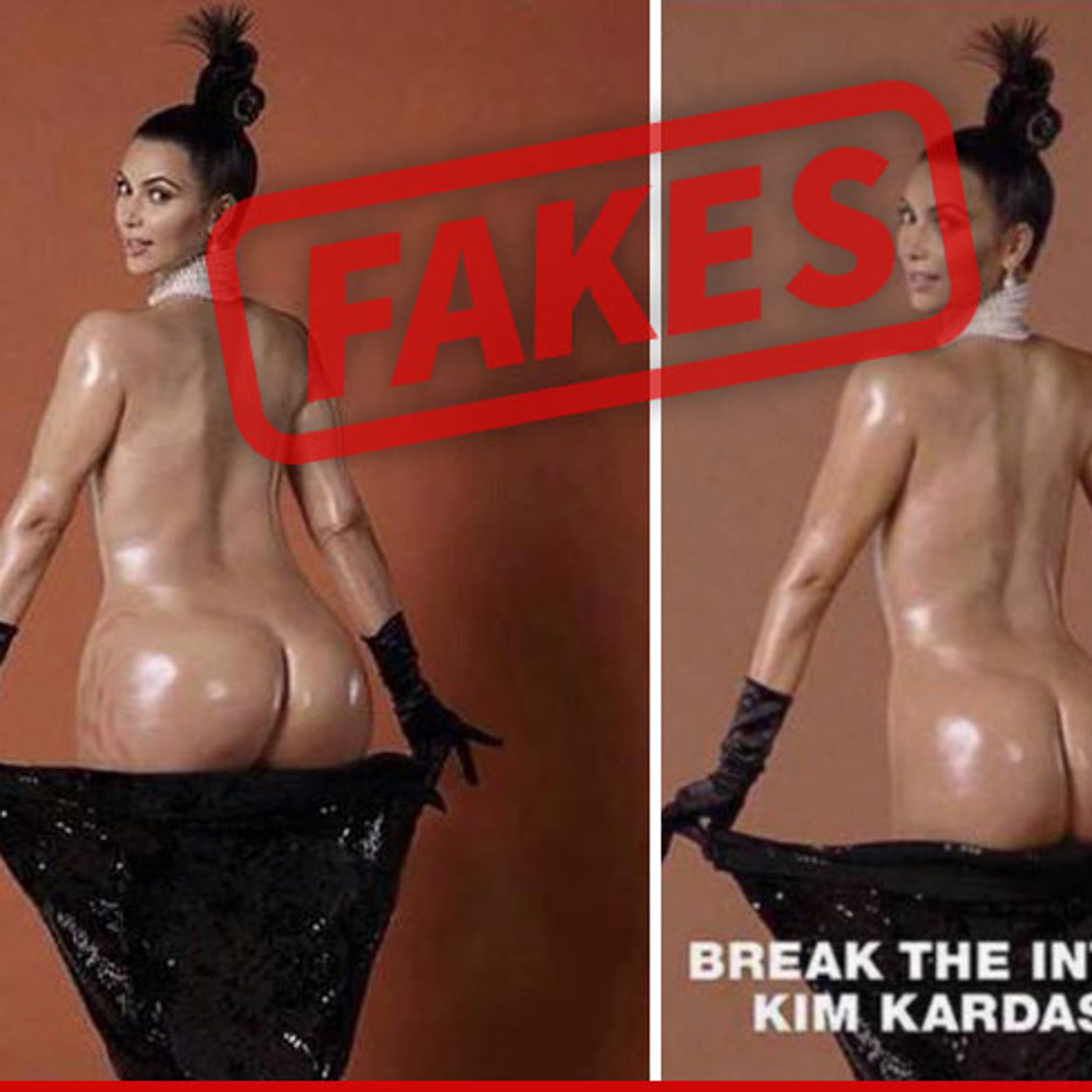 Kim Kardashian Fake Porn - Kim Kardashian -- Untouched Ass Photos Are Fake!